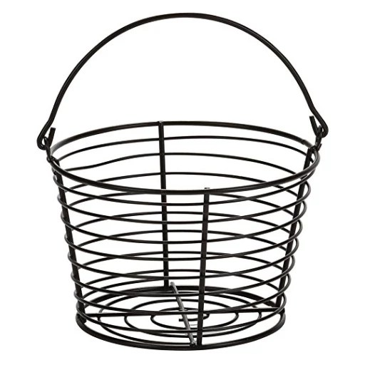 black metal wire egg basket